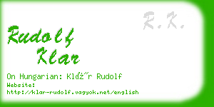 rudolf klar business card